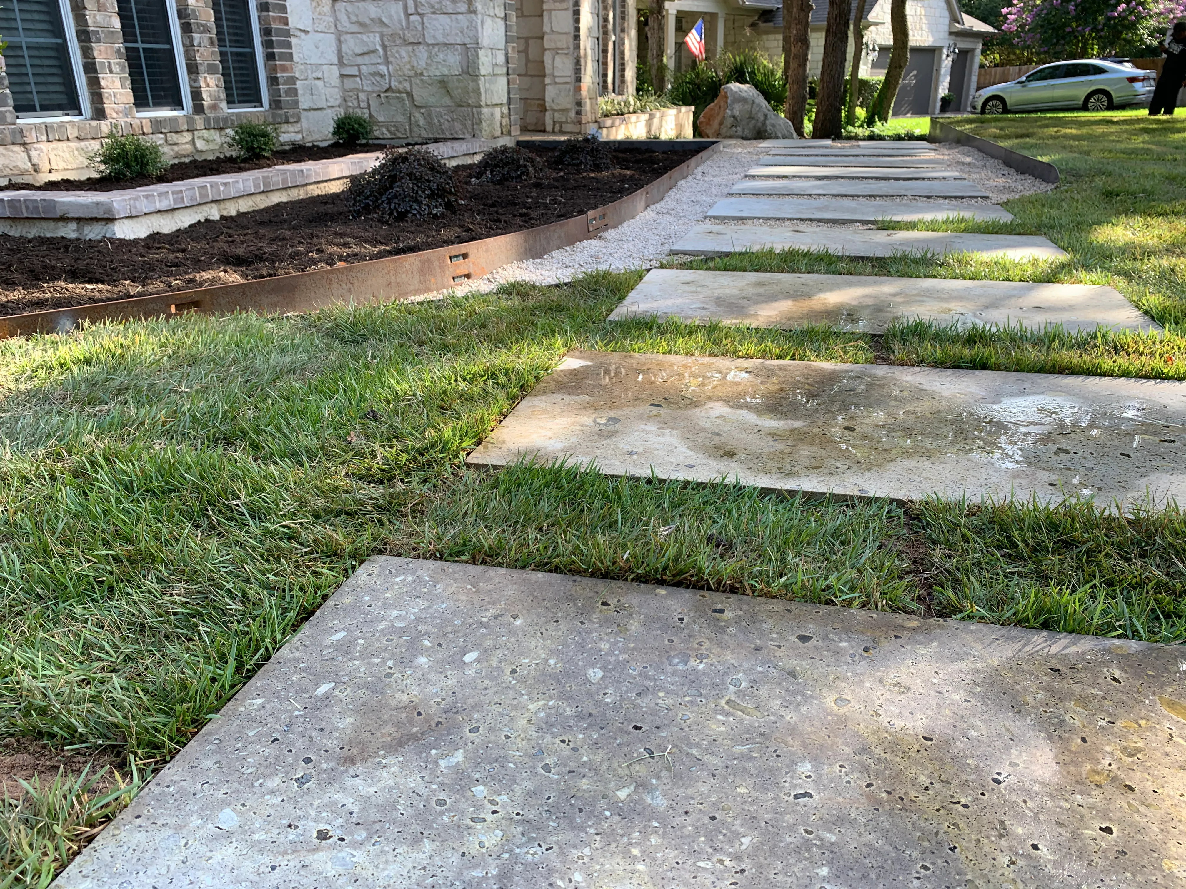 Commercial steel edging project